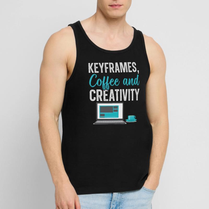 3d Animator Animate Key Frames Rendering Animation Men's Premium Organic Tank Top