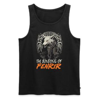 Fenrir Wolf Viking Norse Norsemen Odins Wolf - Men's Premium Organic Tank Top - black - Front - Michal (187cm)