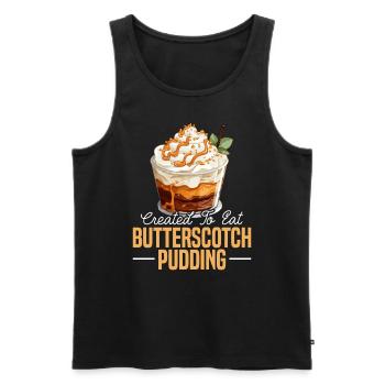 Butterscotch Sweet Caramel Food Foodie Butter - Men's Premium Organic Tank Top - black - Front - AI Model Male 178 light (178cm)