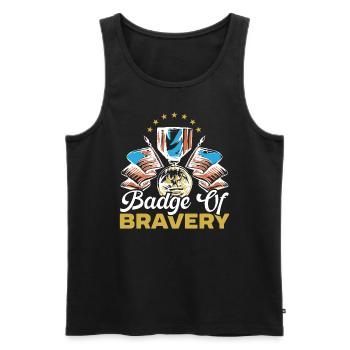 Ancien combattant handicapé militaire soldat de l’armée des États-Unis - Débardeur bio Premium Homme - noir - Devant - Michal (187cm)