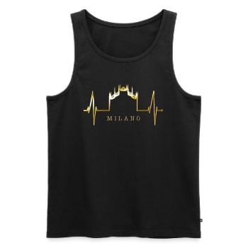 Mailand Skyline Italien Herzschlag Fan Love Milano - Männer Premium Bio Tank Top - Schwarz - Vorne - AI Model Male 178 light (178cm)