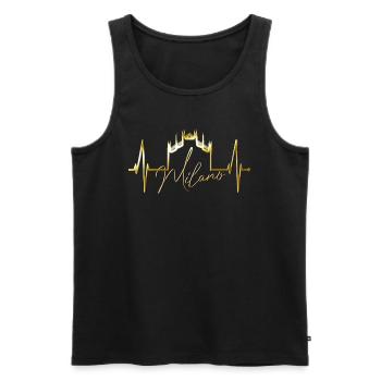 Mailand Skyline Italien Herzschlag Fan Love Milano - Männer Premium Bio Tank Top - Schwarz - Vorne - AI Model Male 178 light (178cm)