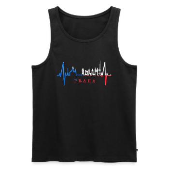 Prague Skyline Heartbeat Czech Republic Heart Love Praha - Men's Premium Organic Tank Top - black - Front - AI Model Male 178 light (178cm)