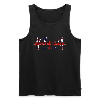London Heartbeat Skyline England Fan UK Heart Love - Men's Premium Organic Tank Top - black - Front - AI Model Male 178 light (178cm)