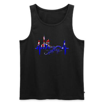 Sydney Skyline Herzschlag Australien Fan Puls Herz - Männer Premium Bio Tank Top - Schwarz - Vorne - Michal (187cm)