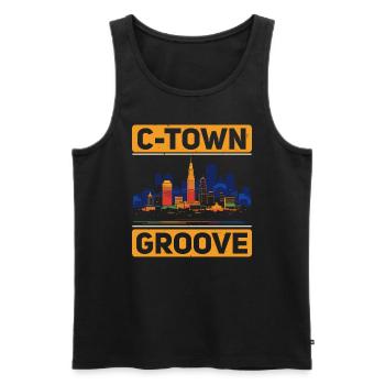 Cleveland State Ohio USA America United States - Men's Premium Organic Tank Top - black - Front - Michal (187cm)