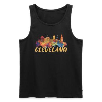 Cleveland State Ohio USA America United States - Men's Premium Organic Tank Top - black - Front - Michal (187cm)