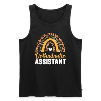 Emploi d’assistant orthodontique Dentiste dentaire - Débardeur bio Premium Homme - noir - Devant - Michal (187cm)