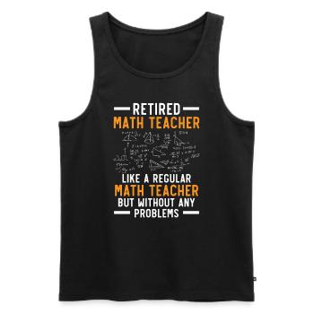 Retired Math Teacher Mathematics Retirement - Men's Premium Organic Tank Top - black - Front - Michal (187cm)