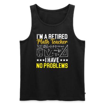 Retired Math Teacher Mathematics Retirement - Men's Premium Organic Tank Top - black - Front - Michal (187cm)