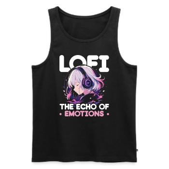 Lofi Music Lover Low Fidelity Japanese Aesthetic - Men's Premium Organic Tank Top - black - Front - AI Model Male 178 light (178cm)
