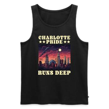 Charlotte, North Carolina, USA, Amerika, Vereinigte Staaten - Männer Premium Bio Tank Top - Schwarz - Vorne - Michal (187cm)