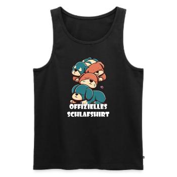 Geschenkidee Langschläfer Morgenmuffel Schlafshirt - Männer Premium Bio Tank Top - Schwarz - Vorne - Michal (187cm)