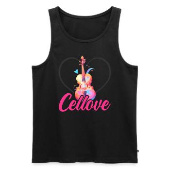 Cellist, Musikinstrument, Musiker, Cellist - Männer Premium Bio Tank Top - Schwarz - Vorne - AI Model Male 178 light (178cm)