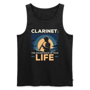 Clarinettes Instrument de musique Musicien Clarinettiste - Débardeur bio Premium Homme - noir - Devant - Michal (187cm)
