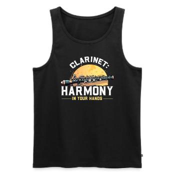 Klarinetten Musikinstrument Musiker Klarinettist - Männer Premium Bio Tank Top - Schwarz - Vorne - AI Model Male 178 light (178cm)