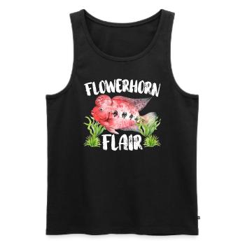 Flowerhorn Fish Lover Freshwater Aquarium Fish - Men's Premium Organic Tank Top - black - Front - Michal (187cm)
