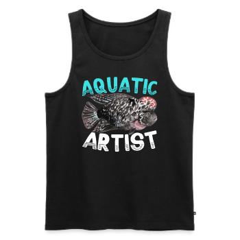 Flowerhorn Fish Lover Freshwater Aquarium Fish - Men's Premium Organic Tank Top - black - Front - Michal (187cm)
