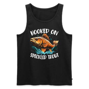 Speckled Trout Fish Fisher Fisherman Fishing - Men's Premium Organic Tank Top - black - Front - AI Model Male 178 light (178cm)