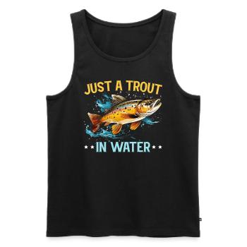Speckled Trout Fish Fisher Fisherman Fishing - Men's Premium Organic Tank Top - black - Front - AI Model Male 178 light (178cm)
