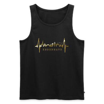 Copenhague Skyline Heartbeat Danemark Amour Hygge - Débardeur bio Premium Homme - noir - Devant - Michal (187cm)