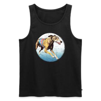 Greyhound Racing Dog Race Greyhound Race Propriétaire de lévrier - Débardeur bio Premium Homme - noir - Devant - AI Model Male 178 light (178cm)
