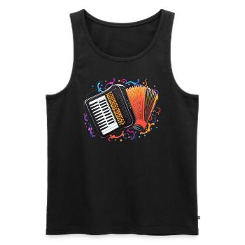 Accordéoniste Instrument de musique Accordéoniste - Débardeur bio Premium Homme - noir - Devant - Michal (187cm)
