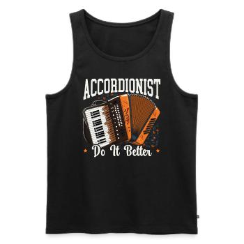 Accordéoniste Instrument de musique Accordéoniste - Débardeur bio Premium Homme - noir - Devant - Michal (187cm)