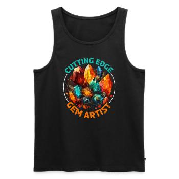 Lapidary Artist Gemstone Stone Collecting Stone - Men's Premium Organic Tank Top - black - Front - AI Model Male 178 light (178cm)