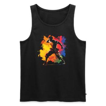 Muay Thaï Boxe Arts Martiaux Artiste Martial MMA - Débardeur bio Premium Homme - noir - Devant - Michal (187cm)