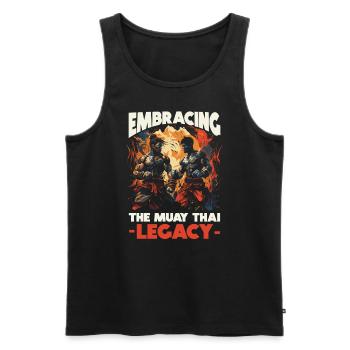Muay Thai Boxen Kampfsport Kampfkünstler MMA - Männer Premium Bio Tank Top - Schwarz - Vorne - Michal (187cm)