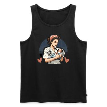Registered Nurse Medical Medicine Neonatal Nurse - Men's Premium Organic Tank Top - black - Front - Michal (187cm)