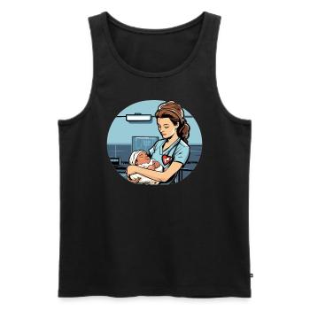Registered Nurse Medical Medicine Neonatal Nurse - Men's Premium Organic Tank Top - black - Front - Michal (187cm)