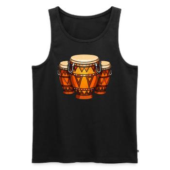 Bongo Player Musical Instrument Musician - Men's Premium Organic Tank Top - black - Front - Michal (187cm)