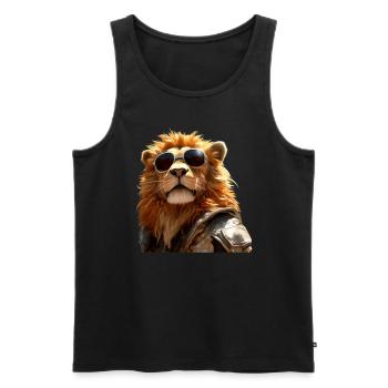 Lion with Sunglasses Dad Lions Love Wild Lion - Men's Premium Organic Tank Top - black - Front - Michal (187cm)