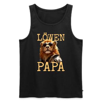 Lion Papa Papa Papa Fête des Pères Père Sauvage Lion - Débardeur bio Premium Homme - noir - Devant - AI Model Male 178 light (178cm)