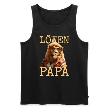 Lion Papa Papa Papa Fête des Pères Père Sauvage Lion - Débardeur bio Premium Homme - noir - Devant - AI Model Male 178 light (178cm)