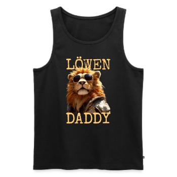 Lion Papa Papa Papa Fête des Pères Père Sauvage Lion - Débardeur bio Premium Homme - noir - Devant - AI Model Male 178 light (178cm)