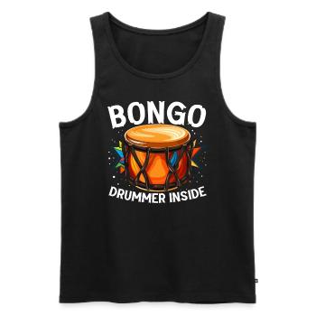Bongospieler, Musikinstrumentenmusiker - Männer Premium Bio Tank Top - Schwarz - Vorne - AI Model Male 178 light (178cm)