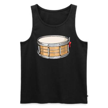 Snare Drum Musical Instrument Musician Drummer - Men's Premium Organic Tank Top - black - Front - AI Model Male 178 light (178cm)