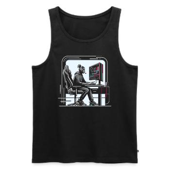 Speedrunning Video Game Player Gamer Gaming - Men's Premium Organic Tank Top - black - Front - AI Model Male 178 light (178cm)