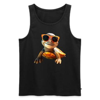 Turtle Reptile Fans Love Cute Turtles - Men's Premium Organic Tank Top - black - Front - AI Model Male 178 light (178cm)