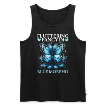 Butterfly Lover Insect Bug Blue Morpho Butterfly - Men's Premium Organic Tank Top - black - Front - AI Model Male 178 light (178cm)