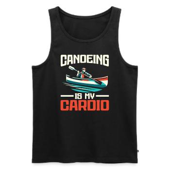Kanufahren, Kajak, Wassersport, Tretboot, Bootfahren - Männer Premium Bio Tank Top - Schwarz - Vorne - AI Model Male 178 light (178cm)