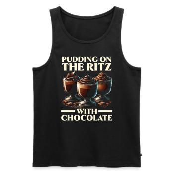 Chocolate Pudding Sweet Dessert Food Lover Foodie - Men's Premium Organic Tank Top - black - Front - AI Model Male 178 light (178cm)