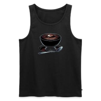 Pudding au chocolat Dessert sucré Gourmand Foodie - Débardeur bio Premium Homme - noir - Devant - Michal (187cm)
