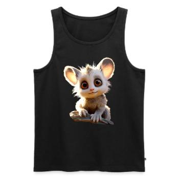 Galago Bush Bébé Singe Galagos Singe Mignon Galago - Débardeur bio Premium Homme - noir - Devant - AI Model Male 178 light (178cm)