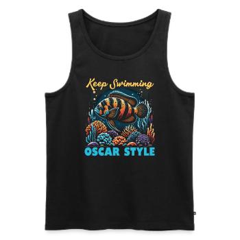 Oscar Fish Lover Freshwater Fishkeeping Aquarium - Men's Premium Organic Tank Top - black - Front - Michal (187cm)