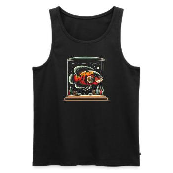 Oscar Fish Lover Freshwater Fishkeeping Aquarium - Men's Premium Organic Tank Top - black - Front - Michal (187cm)