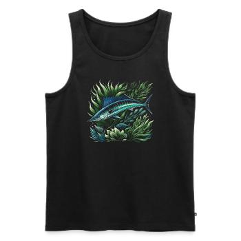 Wahoo Fish Catcher Fisher Pêcheur Pêche - Débardeur bio Premium Homme - noir - Devant - Michal (187cm)